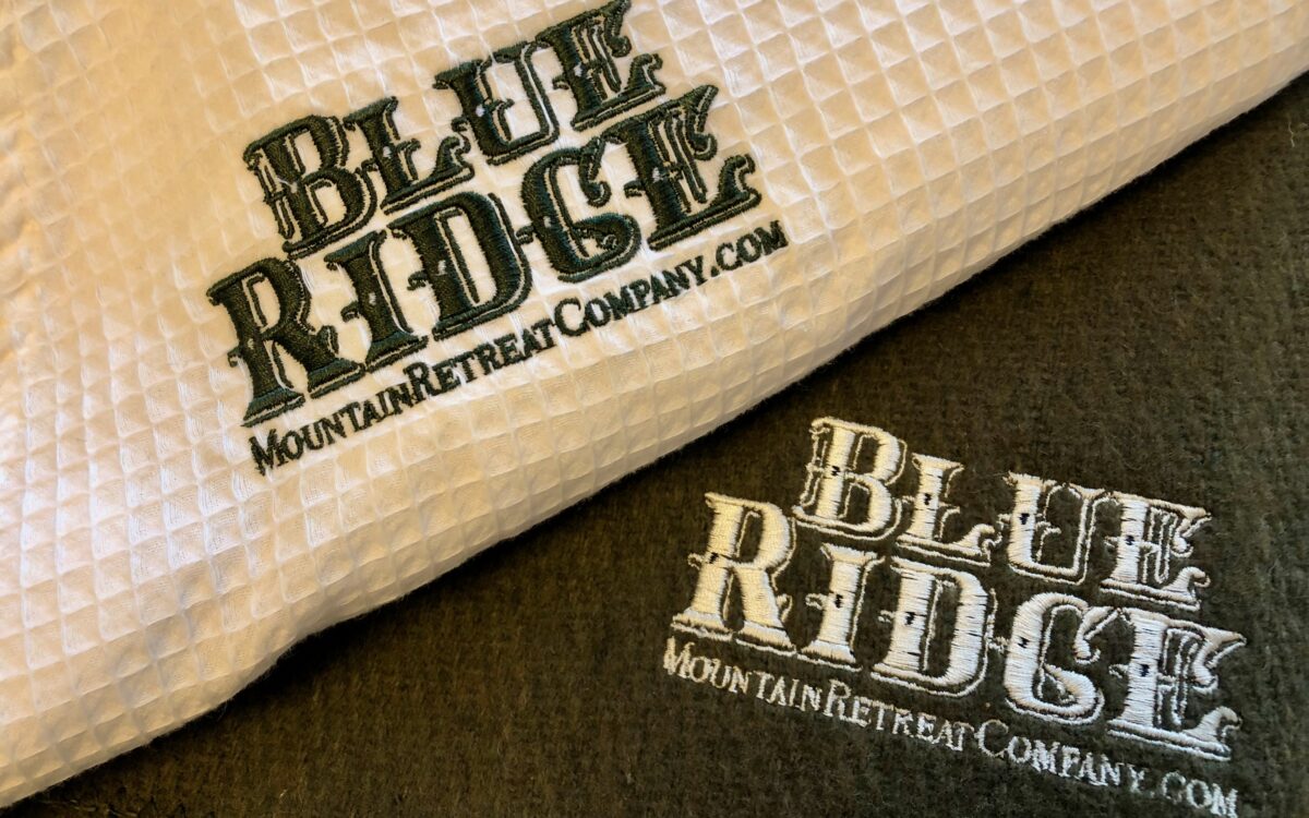 Embroidery samples with our logo